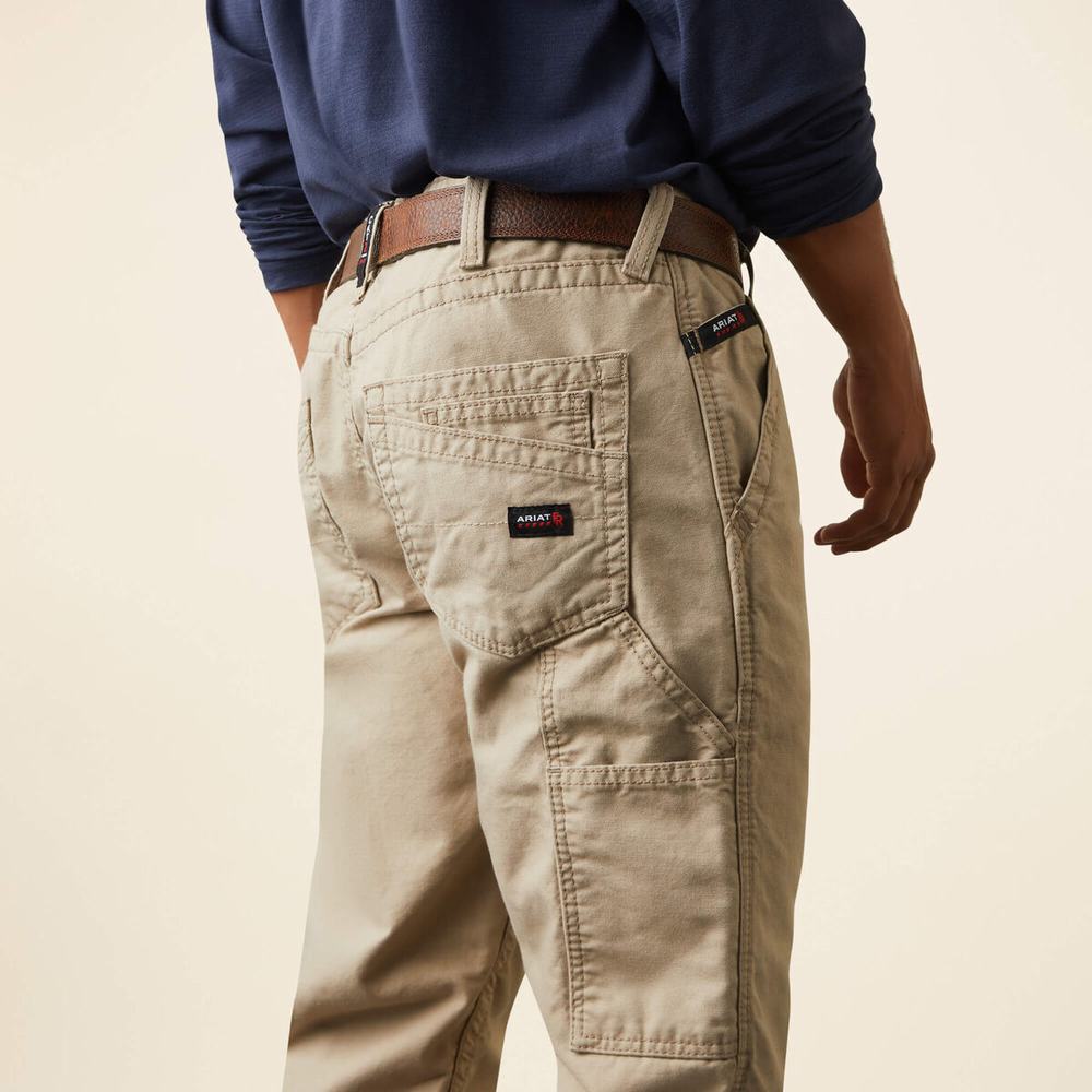 Pantaloni Ariat FR M4 Relaxed Workhorse Cut Uomo Khaki | IT854ITWR