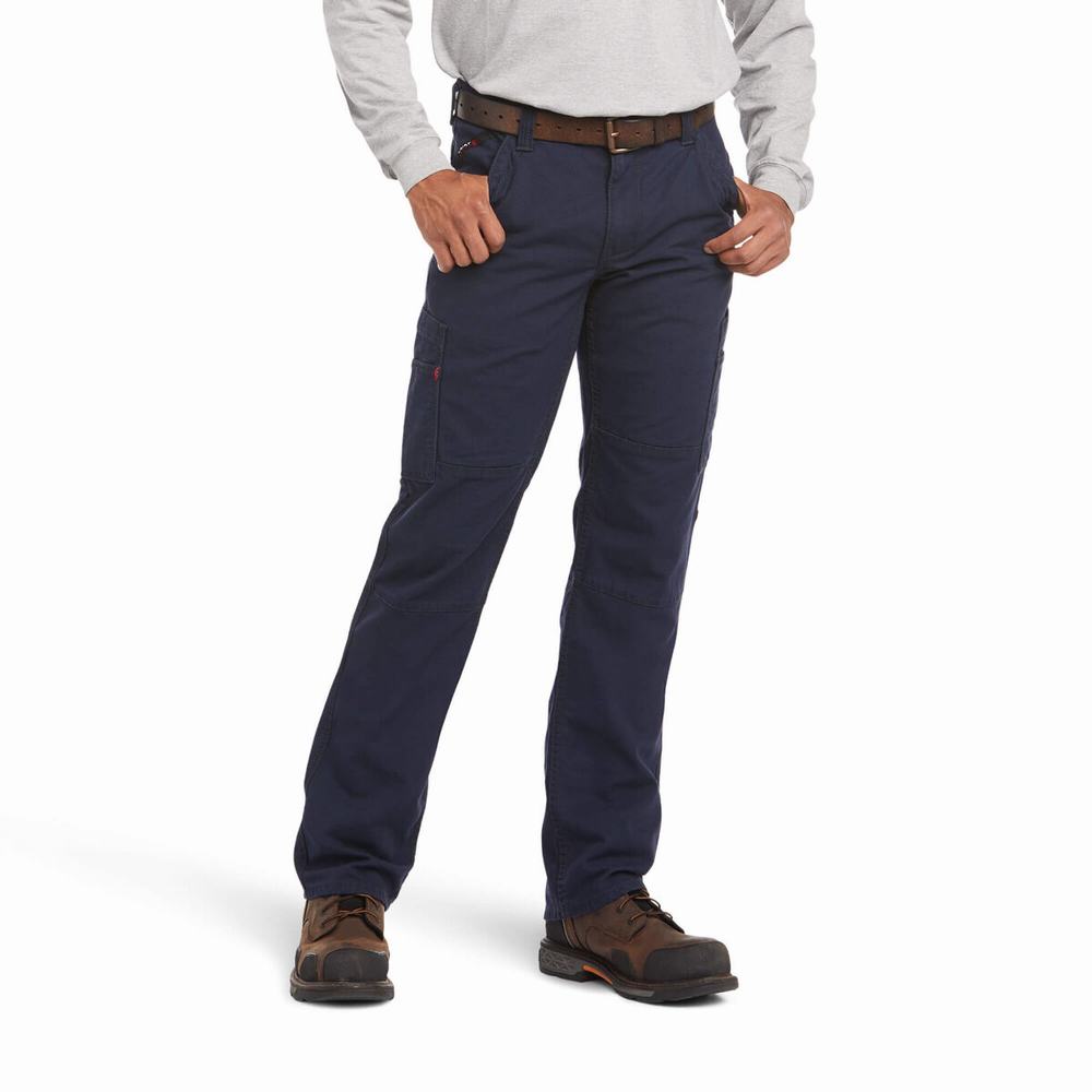 Pantaloni Ariat FR M5 Stretch DuraLight Tela Uomo Blu Marino | IT195JHBI