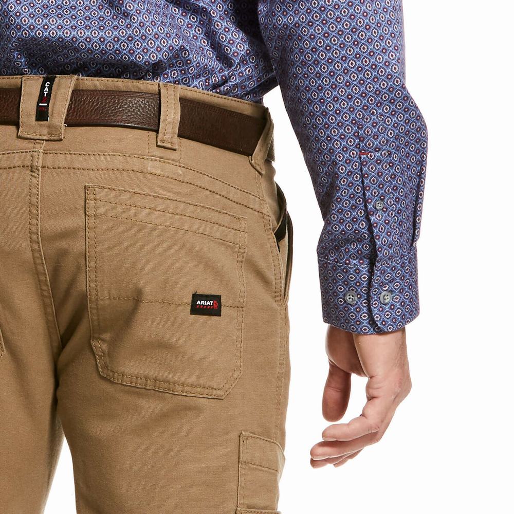 Pantaloni Ariat FR M5 Stretch DuraLight Tela Uomo Khaki | IT976BMRP