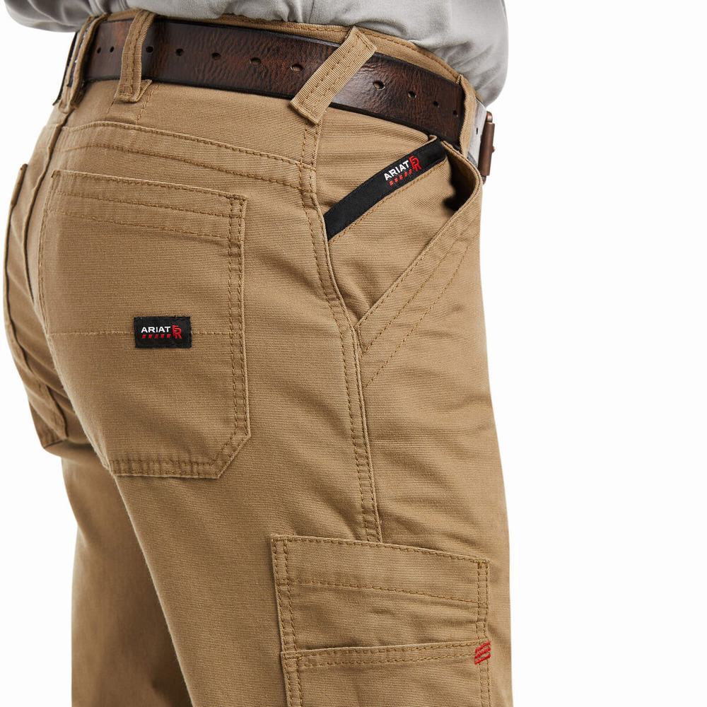 Pantaloni Ariat FR M5 Stretch DuraLight Tela Uomo Khaki | IT976BMRP