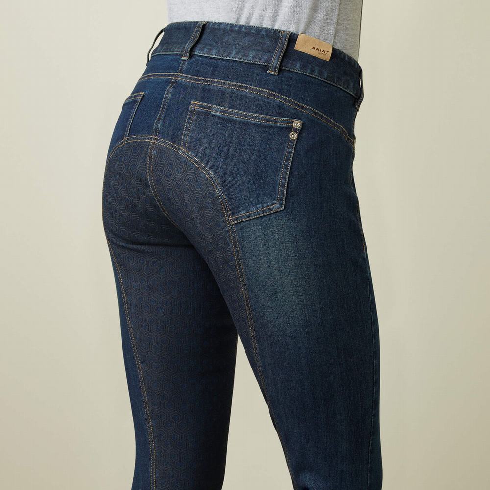 Pantaloni Ariat Halo Full Seat Breech Donna Blu | IT790IBLY