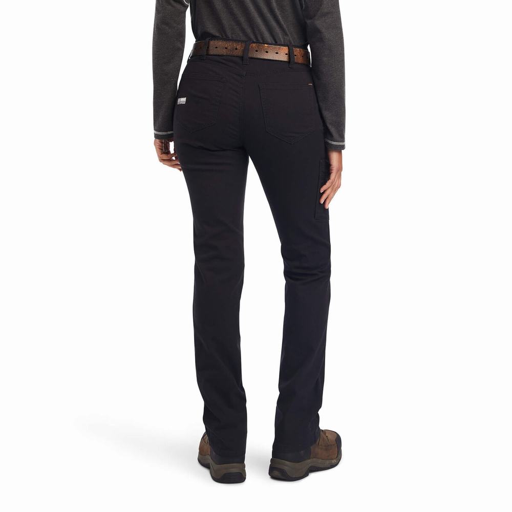 Pantaloni Ariat Rebar DuraStretch Made Tough Leg Donna Nere | IT201FRBH