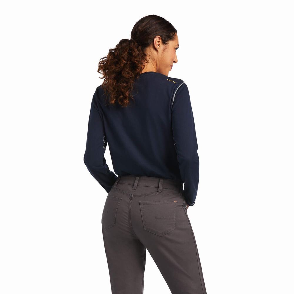 Pantaloni Ariat Rebar DuraStretch Made Tough Double Front Donna Grigie | IT216NQIL