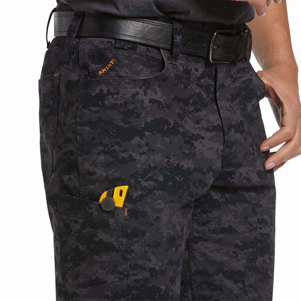 Pantaloni Ariat Rebar DuraStretch Made Tough Uomo Nere Camouflage | IT871TOBY