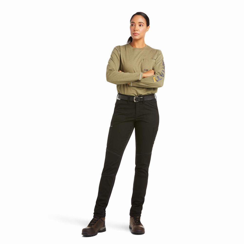 Pantaloni Ariat Rebar DuraStretch Ripstop Cargo Leg Donna Nere | IT752DIPE