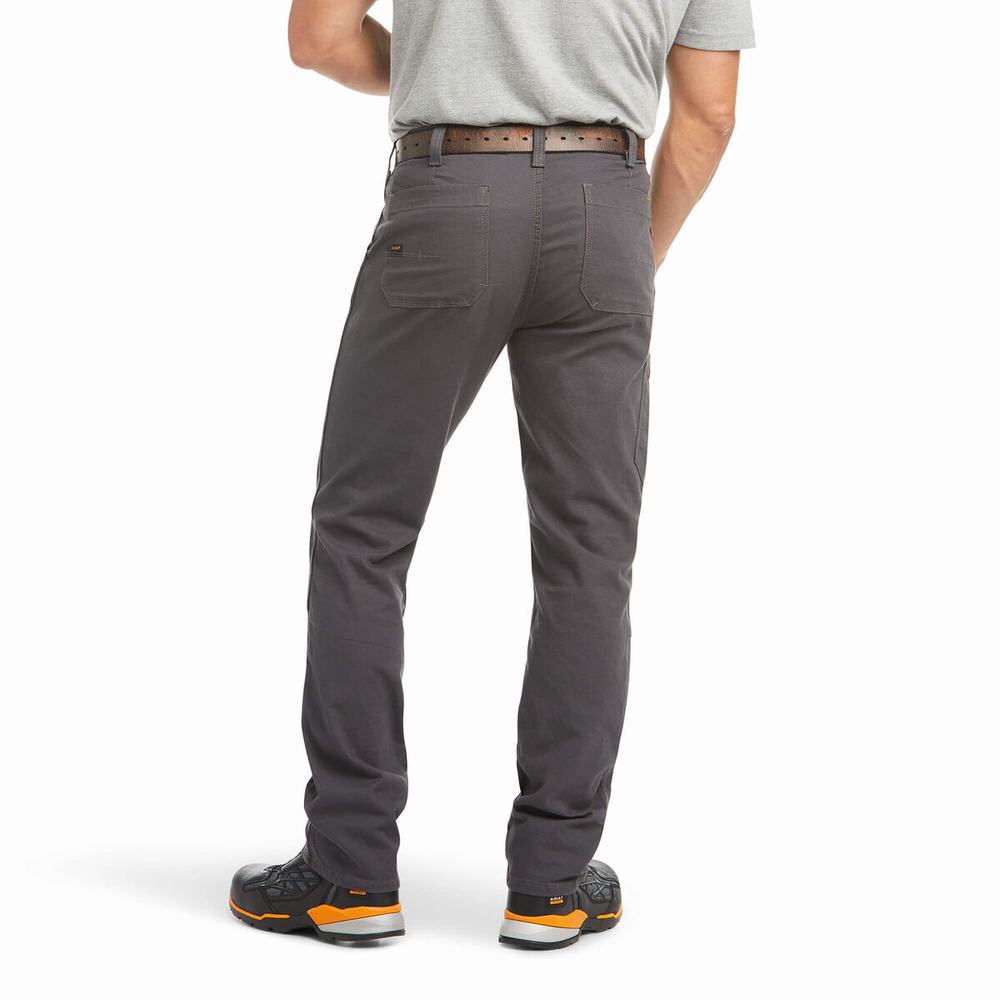 Pantaloni Ariat Rebar M4 Low Rise DuraStretch Made Tough Double Front Uomo Grigie | IT130IEUP