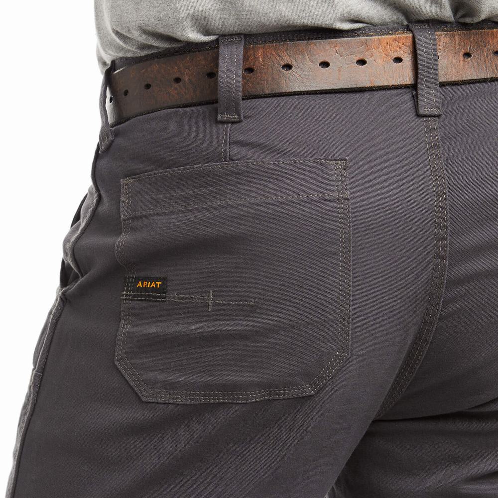 Pantaloni Ariat Rebar M4 Low Rise DuraStretch Made Tough Double Front Uomo Grigie | IT130IEUP