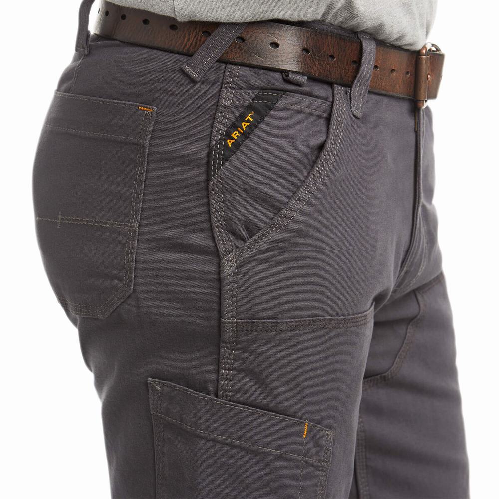 Pantaloni Ariat Rebar M4 Low Rise DuraStretch Made Tough Double Front Uomo Grigie | IT130IEUP