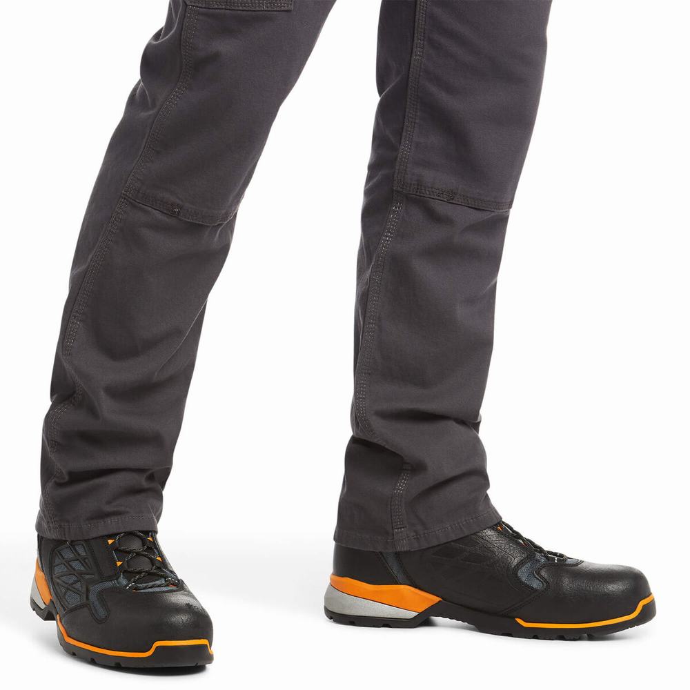 Pantaloni Ariat Rebar M4 Low Rise DuraStretch Made Tough Double Front Uomo Grigie | IT130IEUP