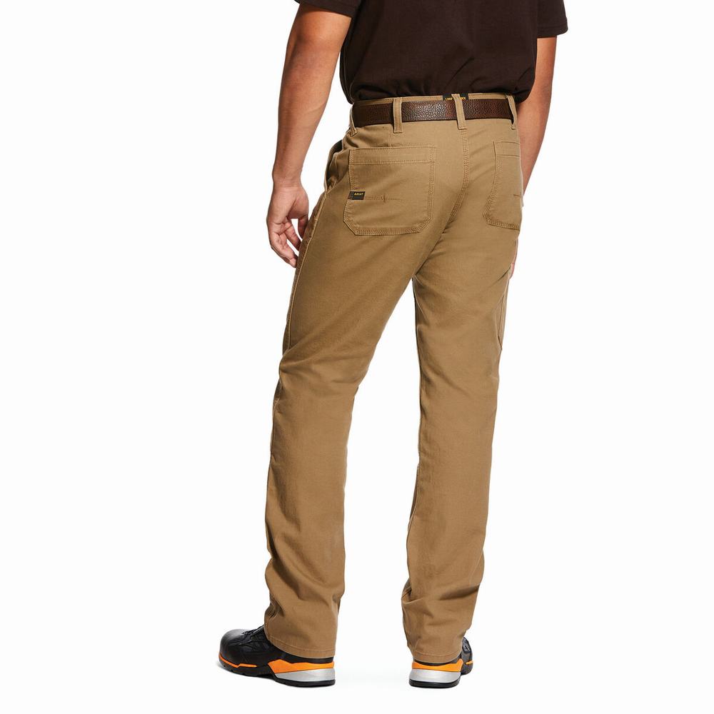 Pantaloni Ariat Rebar M4 Low Rise DuraStretch Made Tough Double Front Uomo Khaki | IT495PKGD