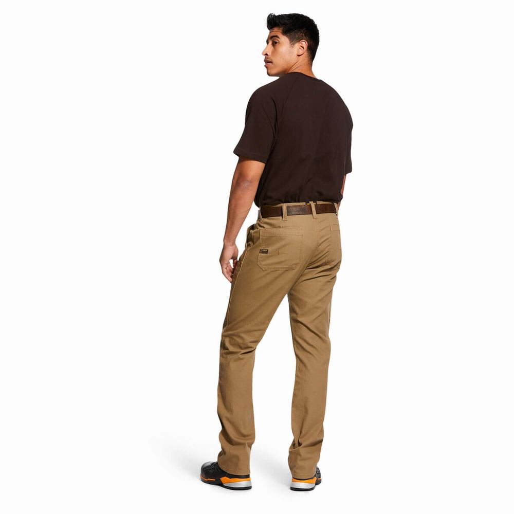 Pantaloni Ariat Rebar M4 Low Rise DuraStretch Made Tough Double Front Uomo Khaki | IT495PKGD