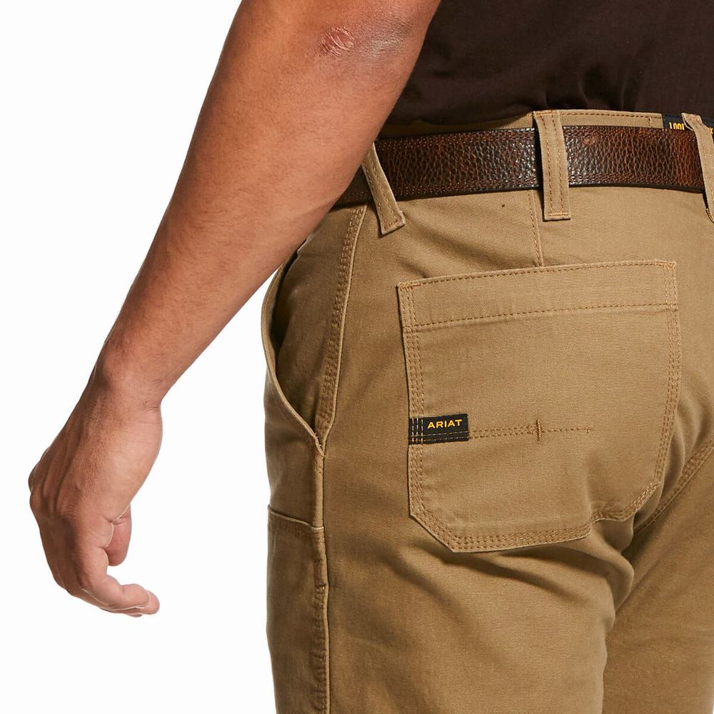 Pantaloni Ariat Rebar M4 Low Rise DuraStretch Made Tough Double Front Uomo Khaki | IT495PKGD