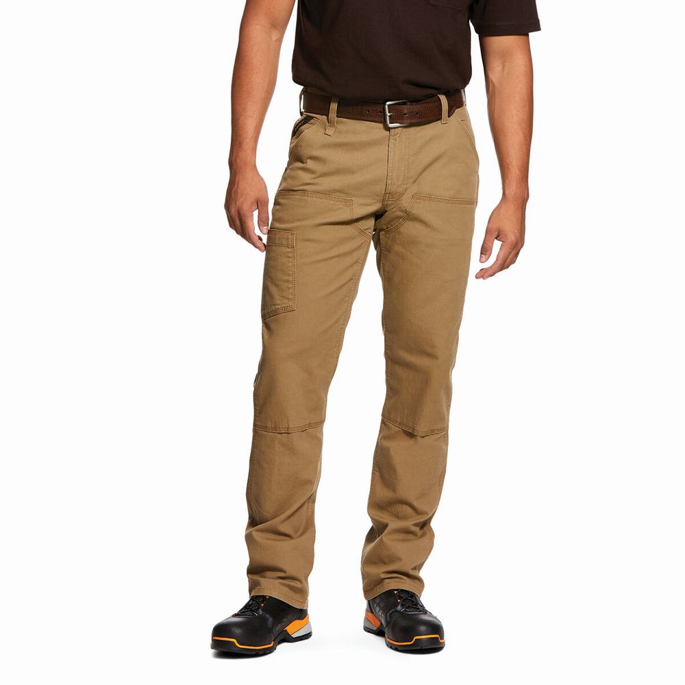 Pantaloni Ariat Rebar M4 Low Rise DuraStretch Made Tough Double Front Uomo Khaki | IT495PKGD