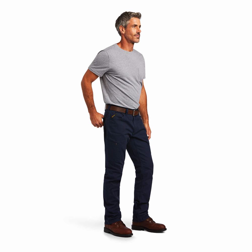 Pantaloni Ariat Rebar M4 Low Rise DuraStretch Made Tough Uomo Blu Marino | IT570FUAE