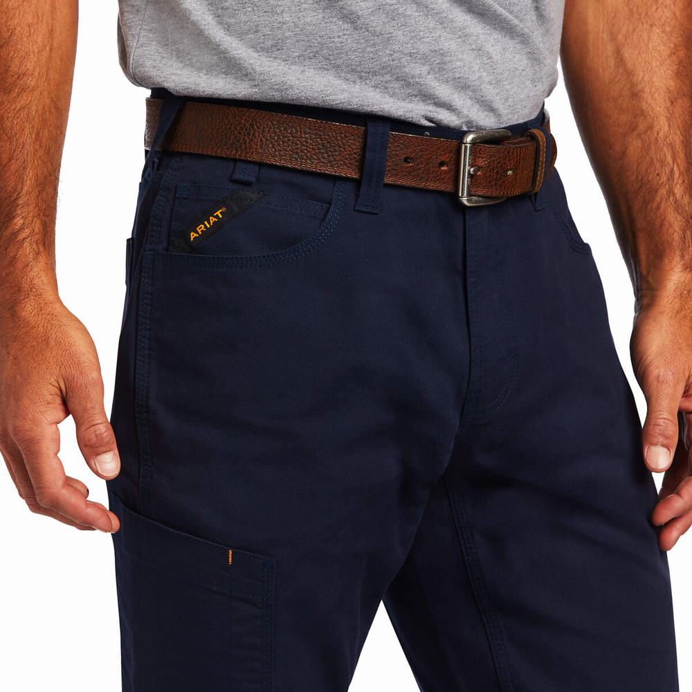 Pantaloni Ariat Rebar M4 Low Rise DuraStretch Made Tough Uomo Blu Marino | IT570FUAE