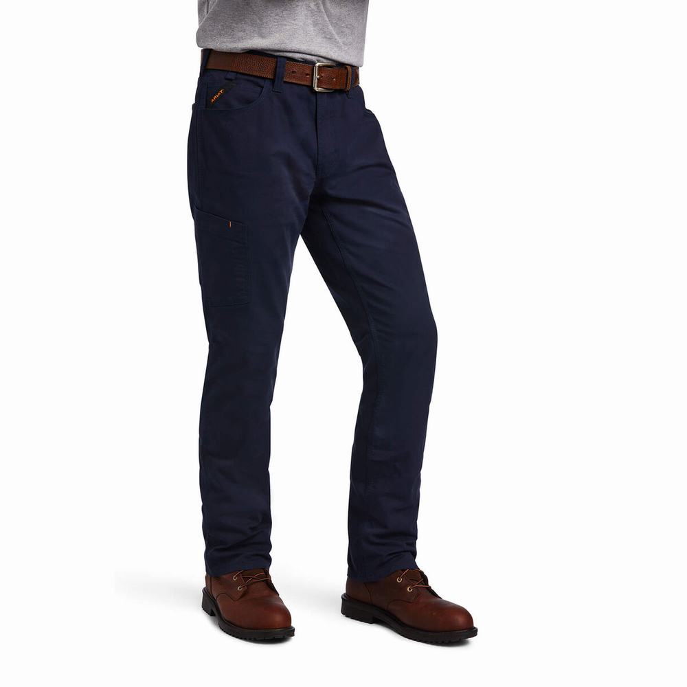 Pantaloni Ariat Rebar M4 Low Rise DuraStretch Made Tough Uomo Blu Marino | IT570FUAE