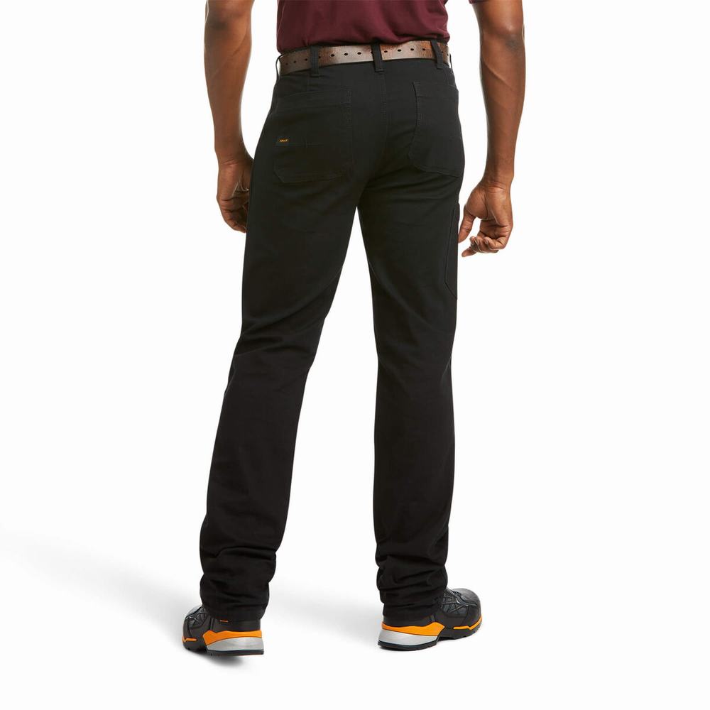 Pantaloni Ariat Rebar M4 Low Rise DuraStretch Made Tough Double Front Uomo Nere | IT581VWYE