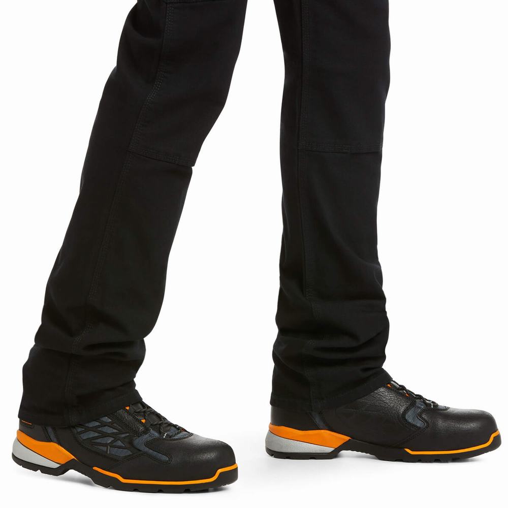 Pantaloni Ariat Rebar M4 Low Rise DuraStretch Made Tough Double Front Uomo Nere | IT581VWYE