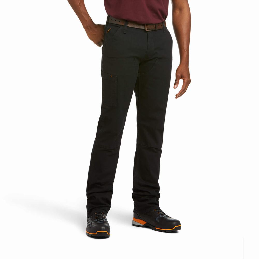 Pantaloni Ariat Rebar M4 Low Rise DuraStretch Made Tough Double Front Uomo Nere | IT581VWYE