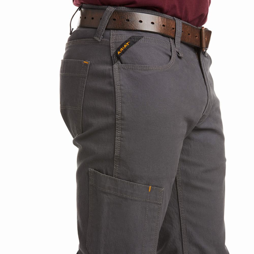 Pantaloni Ariat Rebar M4 Low Rise DuraStretch Made Tough Uomo Grigie | IT782WVPZ