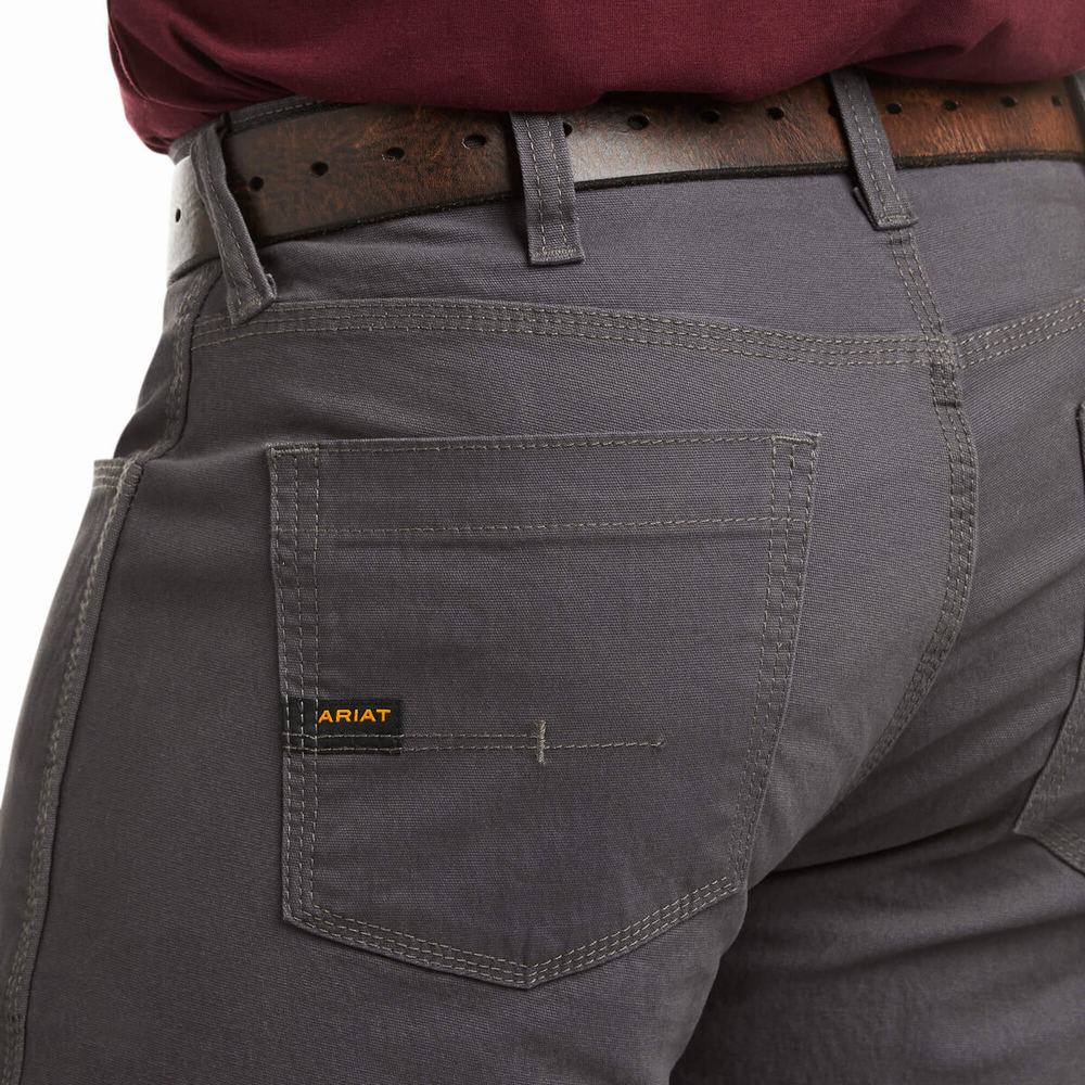 Pantaloni Ariat Rebar M4 Low Rise DuraStretch Made Tough Uomo Grigie | IT782WVPZ