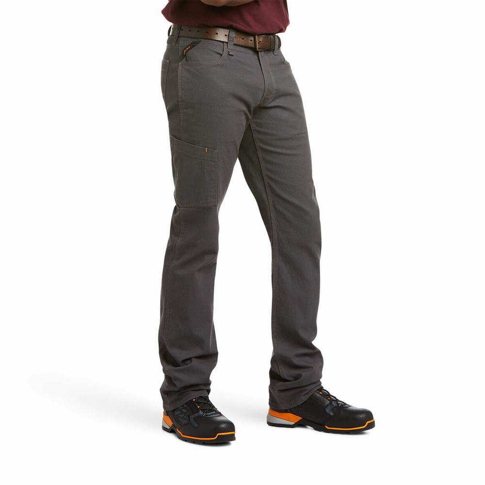 Pantaloni Ariat Rebar M4 Low Rise DuraStretch Made Tough Uomo Grigie | IT782WVPZ