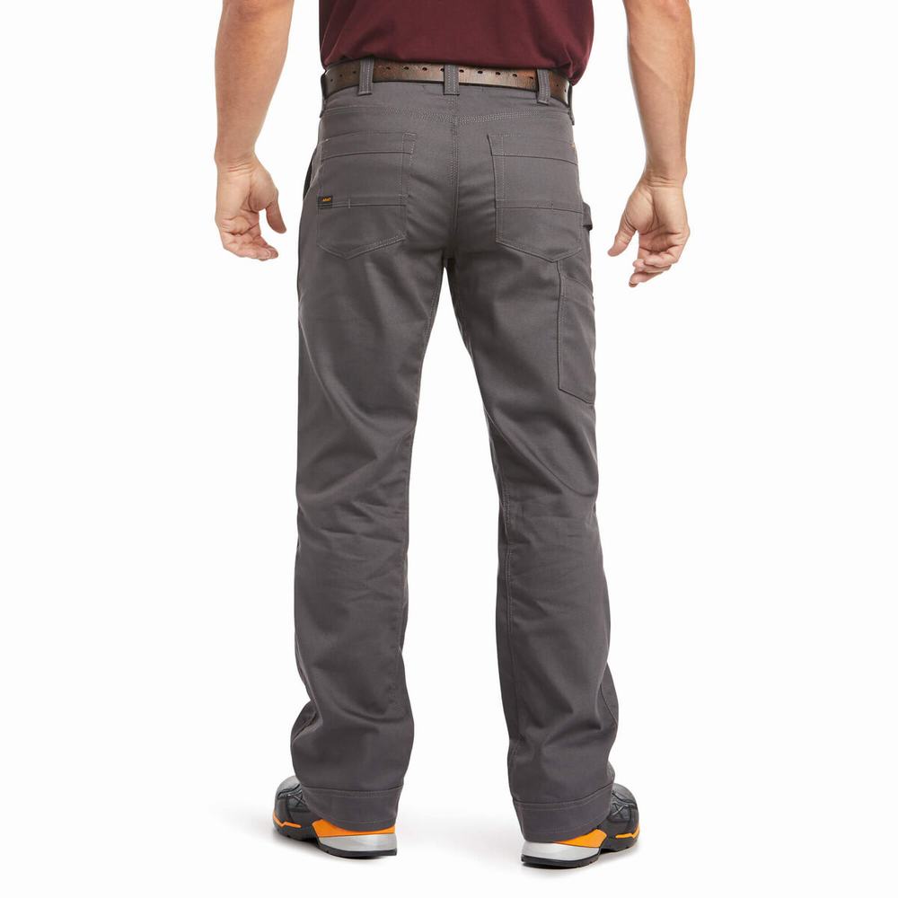 Pantaloni Ariat Rebar M4 Relaxed DuraStretch Tela Utility Cut Uomo Grigie | IT172WOAV