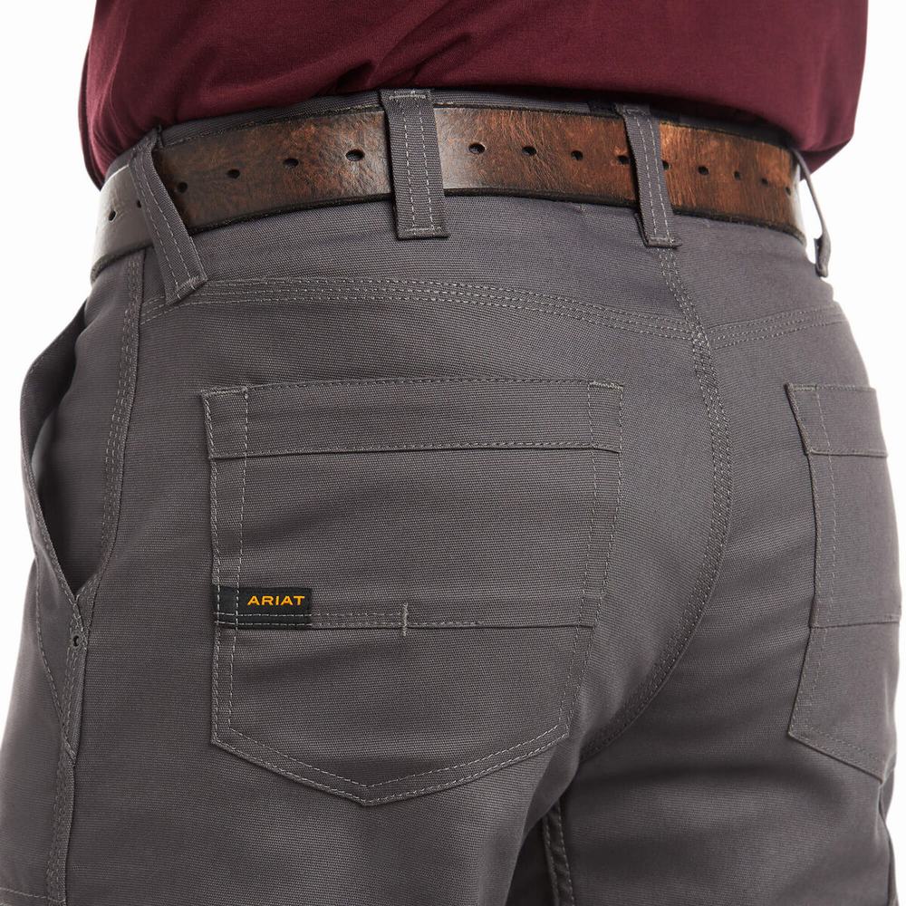 Pantaloni Ariat Rebar M4 Relaxed DuraStretch Tela Utility Cut Uomo Grigie | IT172WOAV