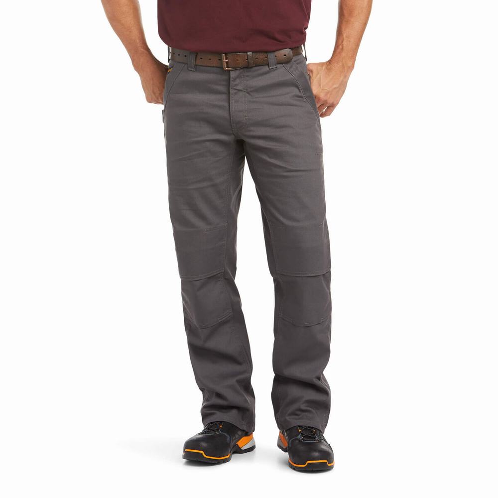 Pantaloni Ariat Rebar M4 Relaxed DuraStretch Tela Utility Cut Uomo Grigie | IT172WOAV