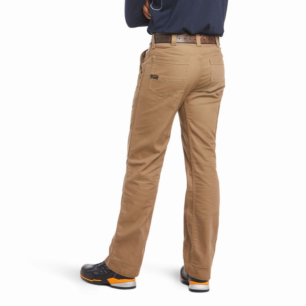 Pantaloni Ariat Rebar M4 Relaxed DuraStretch Tela Utility Cut Uomo Khaki | IT679VXWF