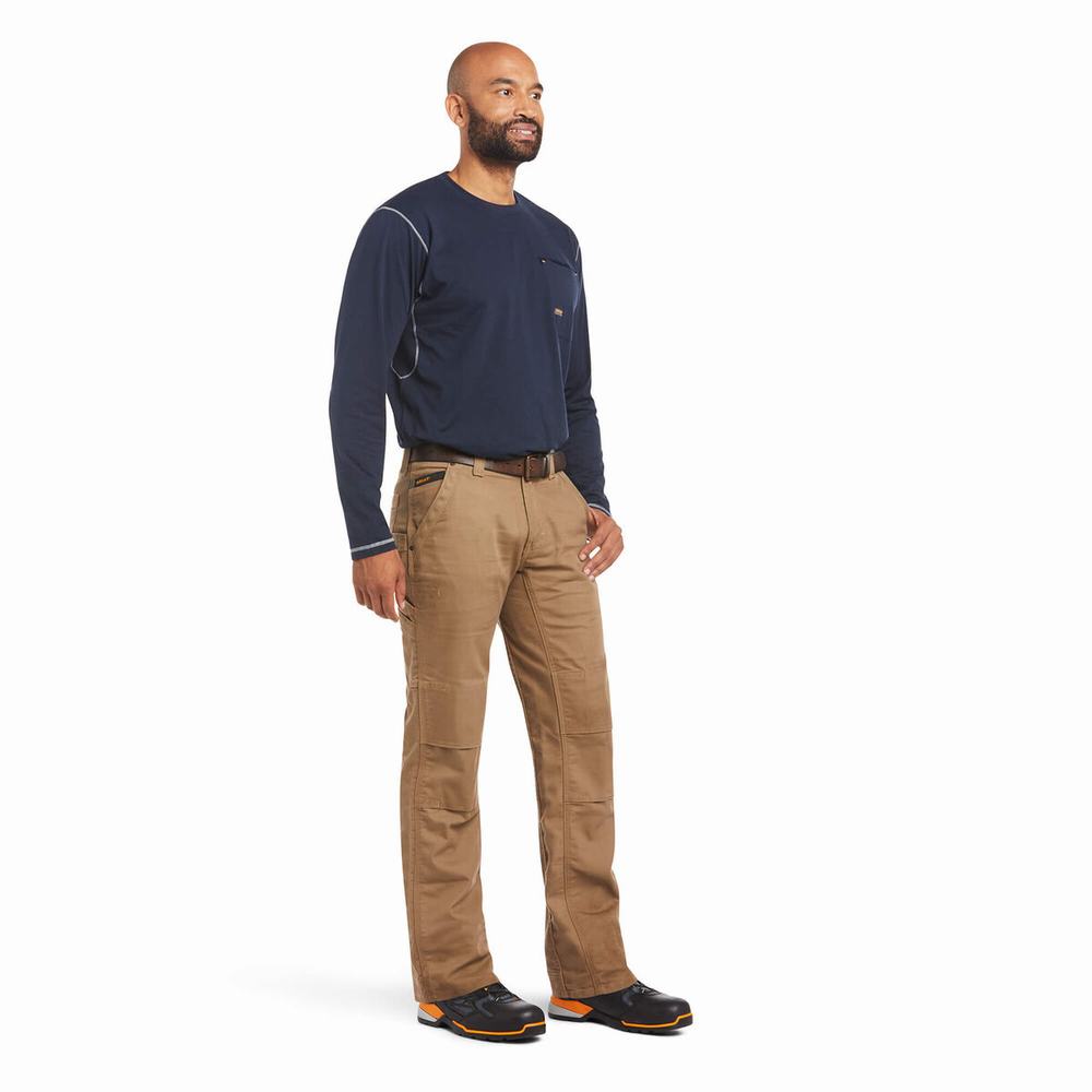 Pantaloni Ariat Rebar M4 Relaxed DuraStretch Tela Utility Cut Uomo Khaki | IT679VXWF