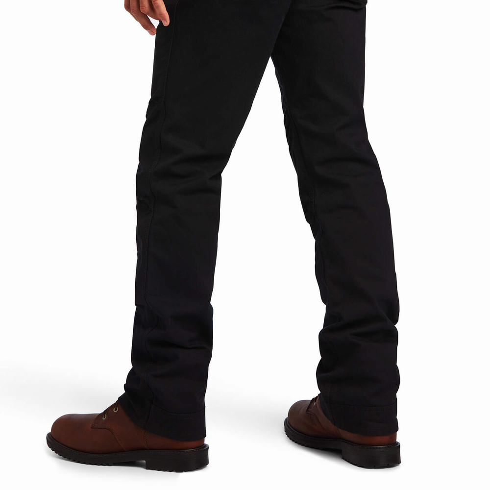 Pantaloni Ariat Rebar M5 DuraStretch Washed Twill Dungaree Leg Uomo Nere | IT893FMIQ