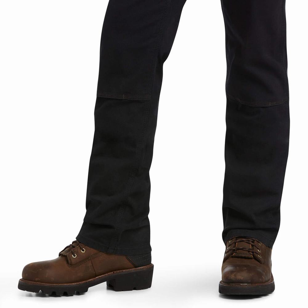 Pantaloni Ariat Rebar M7 Slim DuraStretch Made Tough Double Front Uomo Nere | IT132YDPX