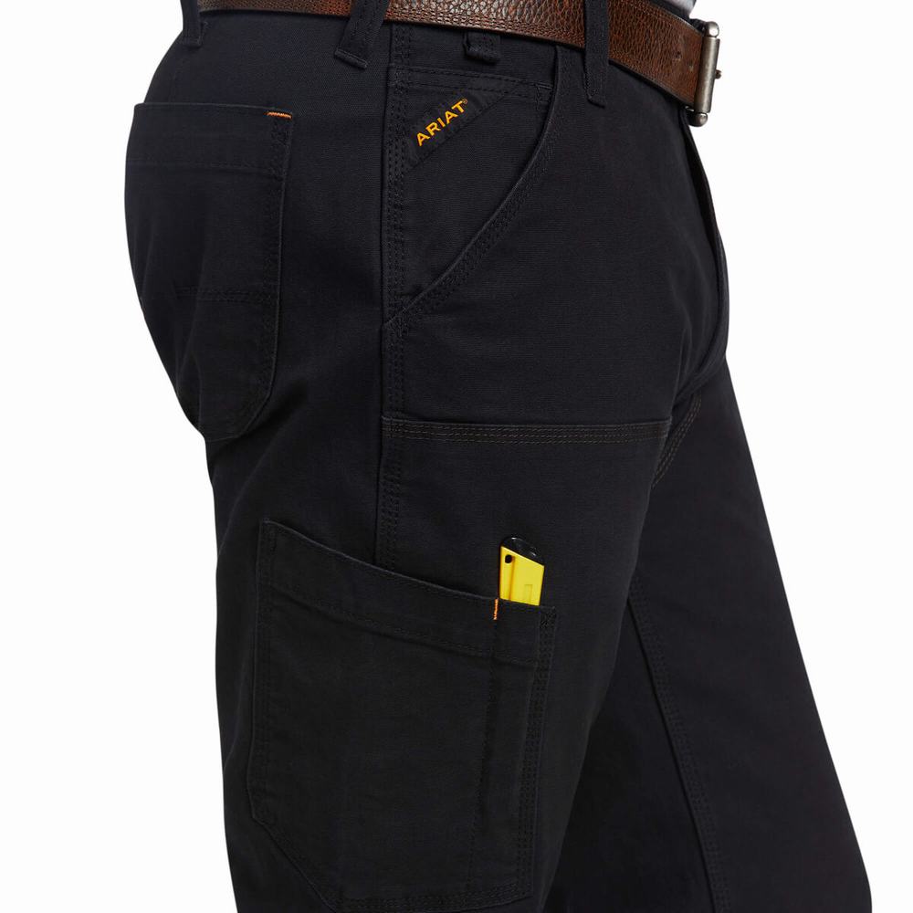 Pantaloni Ariat Rebar M7 Slim DuraStretch Made Tough Double Front Uomo Nere | IT132YDPX