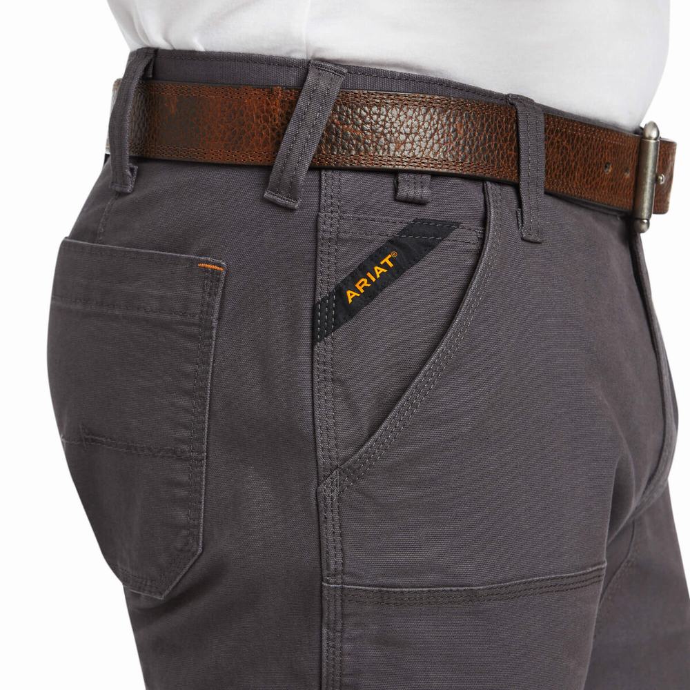 Pantaloni Ariat Rebar M7 Slim DuraStretch Made Tough Double Front Uomo Grigie | IT523AIDK