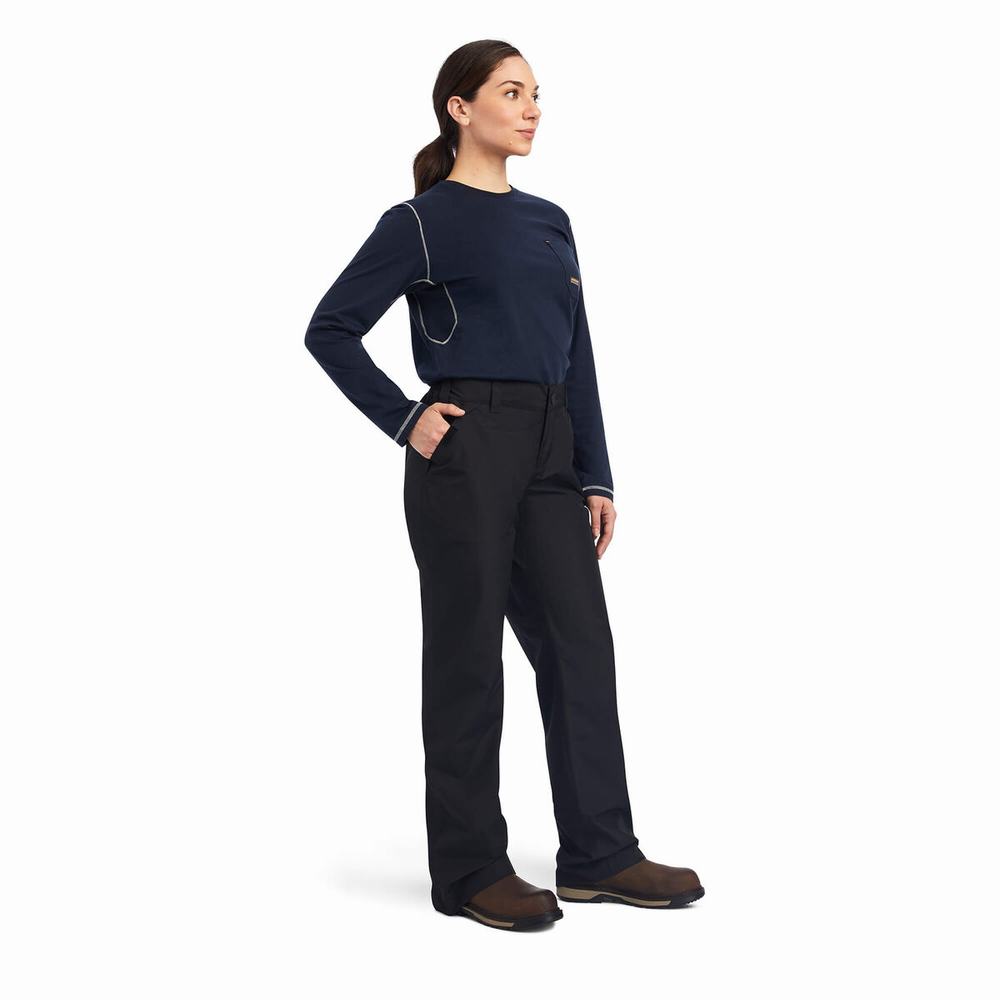 Pantaloni Ariat Rebar Stormshell Impermeabili Donna Nere | IT407REIZ