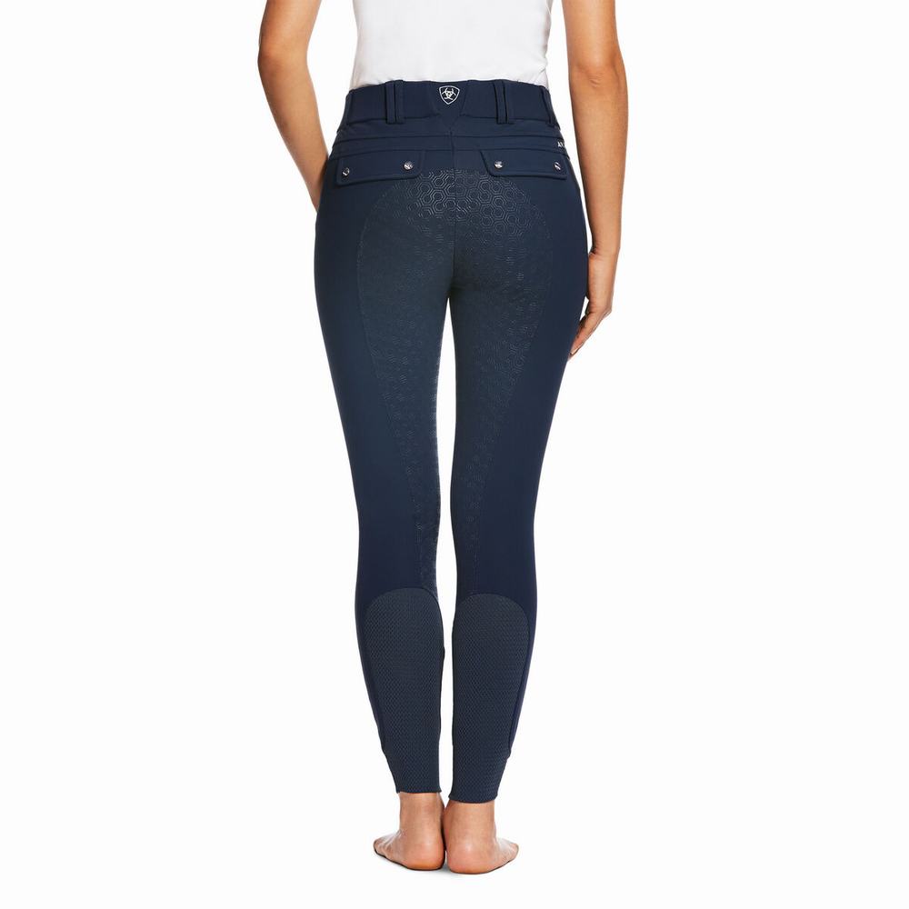 Pantaloni Ariat Tri Factor Grip Full Seat Breech Donna Blu Marino | IT406PEDQ