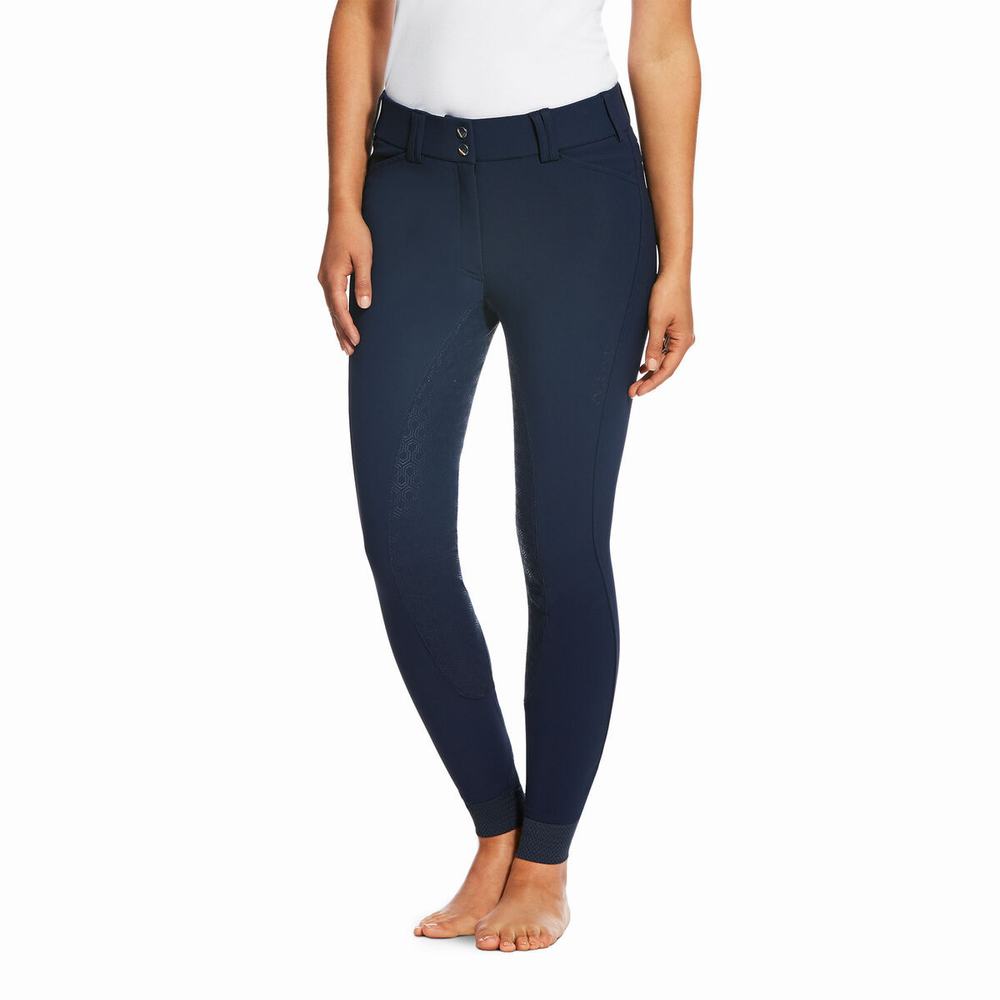 Pantaloni Ariat Tri Factor Grip Full Seat Breech Donna Blu Marino | IT406PEDQ