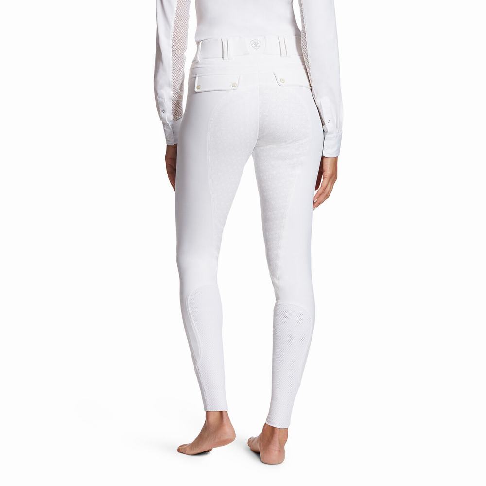 Pantaloni Ariat Tri Factor Grip Full Seat Breech Donna Bianche | IT723OVZY