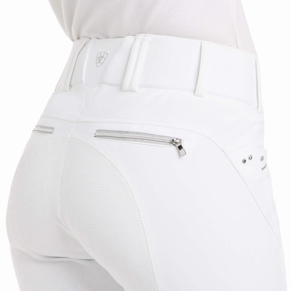 Pantaloni Ariat Tri Factor X Grip Full Seat Breech Donna Bianche | IT846CUOK