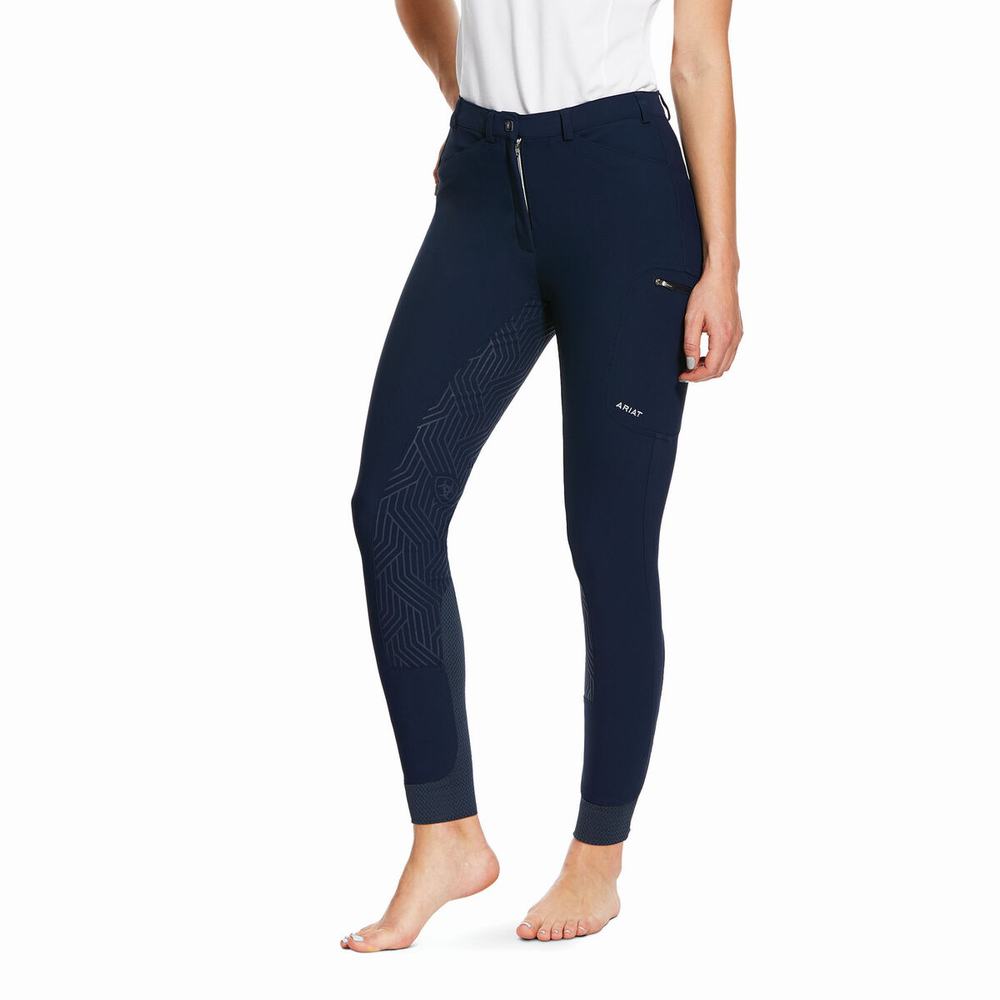 Pantaloni Ariat Triton Grip Full Seat Breech Donna Blu Marino | IT761NBJX