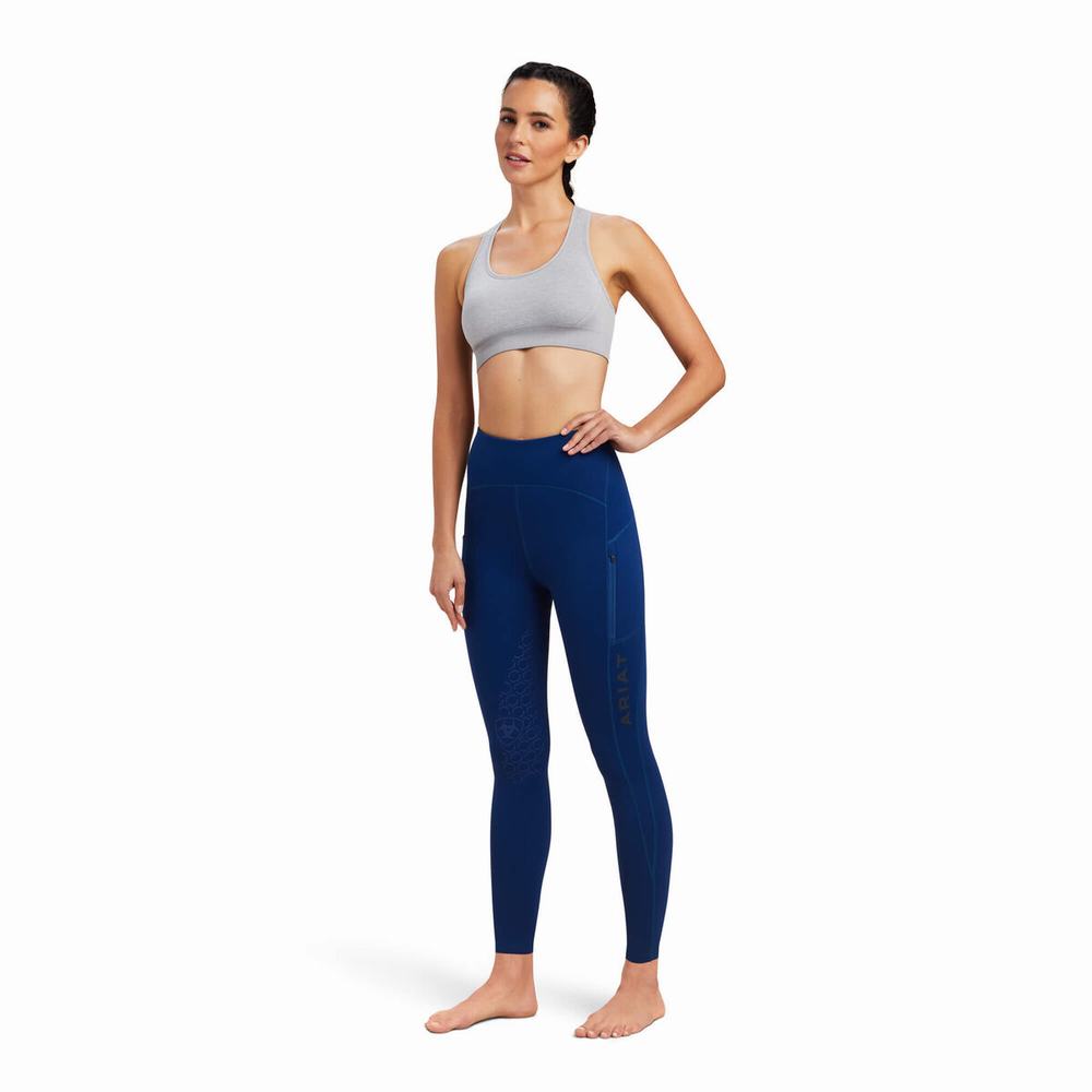 Pantaloni Ariat Venture Thermal Half Grip Donna Blu | IT861NOAB