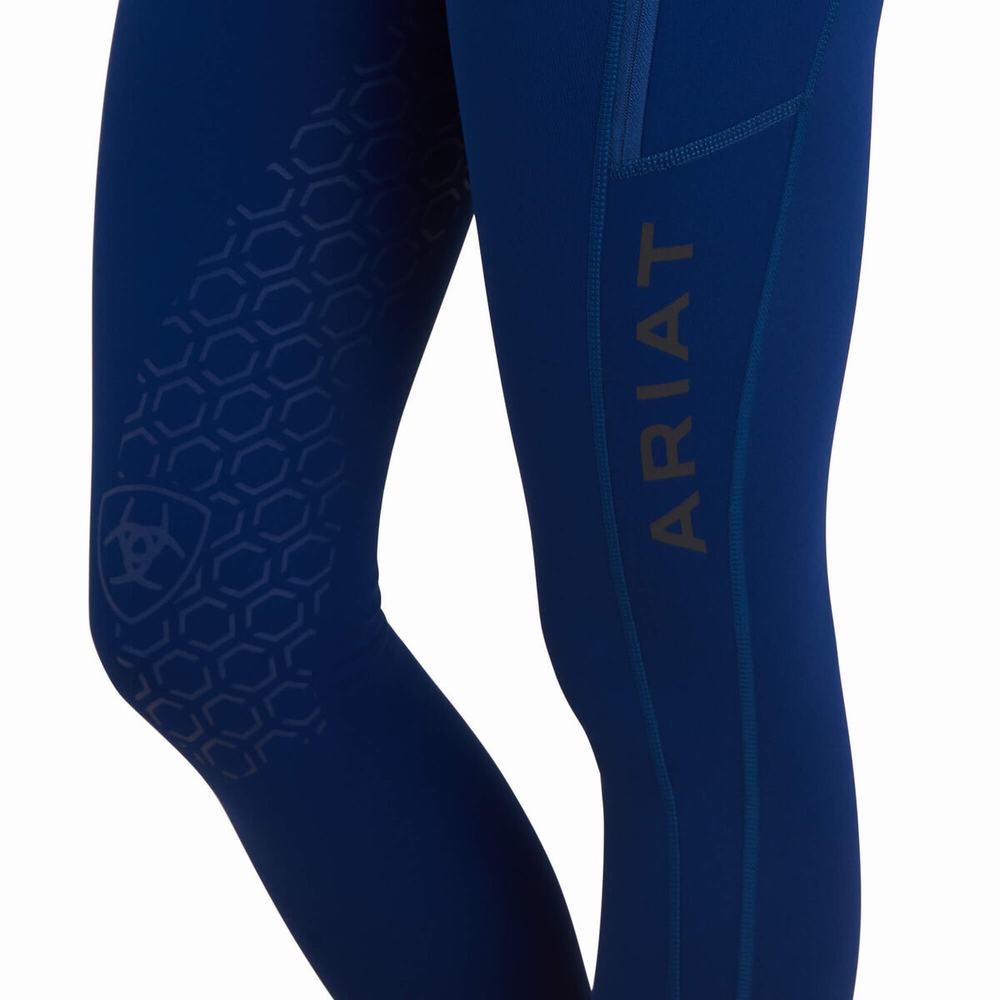 Pantaloni Ariat Venture Thermal Half Grip Donna Blu | IT861NOAB