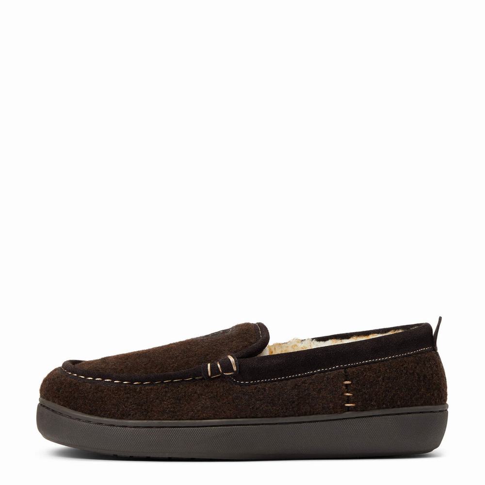 Pantofole Ariat Lost Lake Moccasin Uomo Cioccolato | IT213DYOS