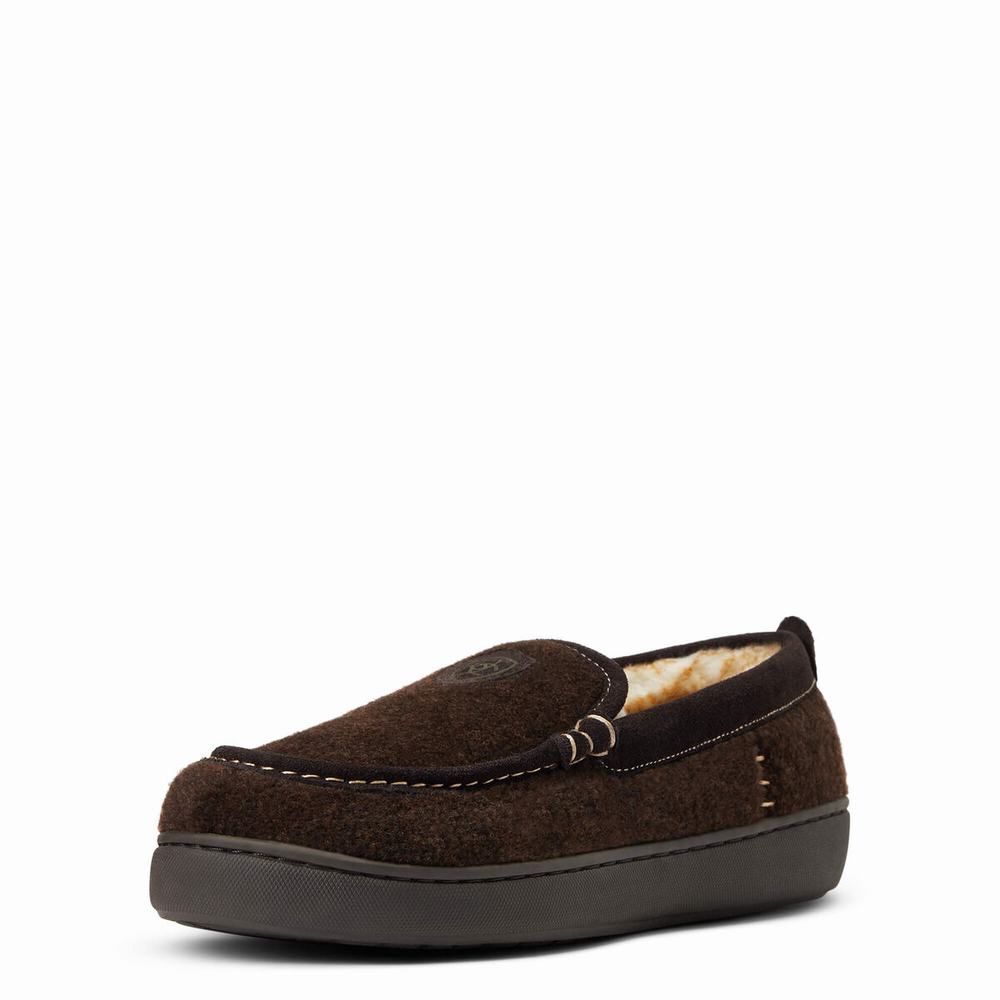 Pantofole Ariat Lost Lake Moccasin Uomo Cioccolato | IT213DYOS