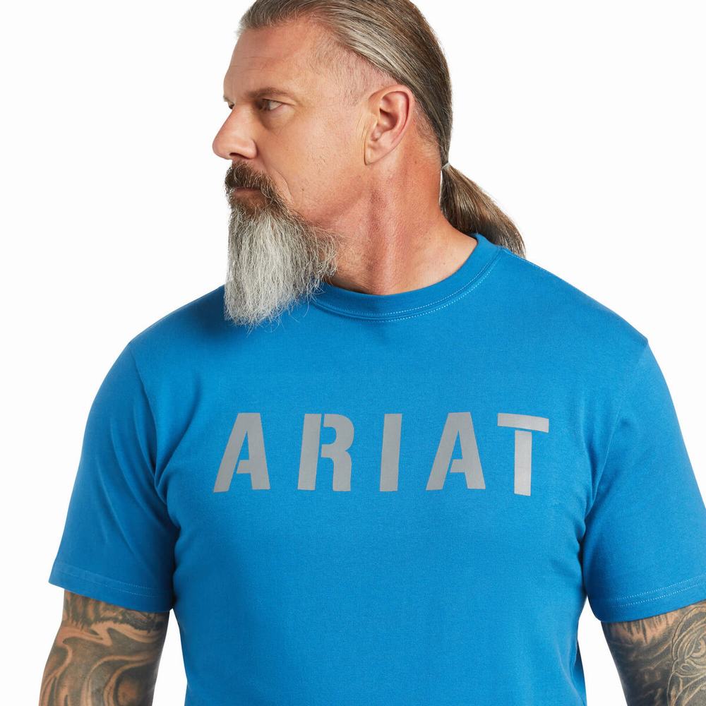 Short Sleeve Ariat Rebar Cotone Strong Block Uomo Colorate | IT539GWYP