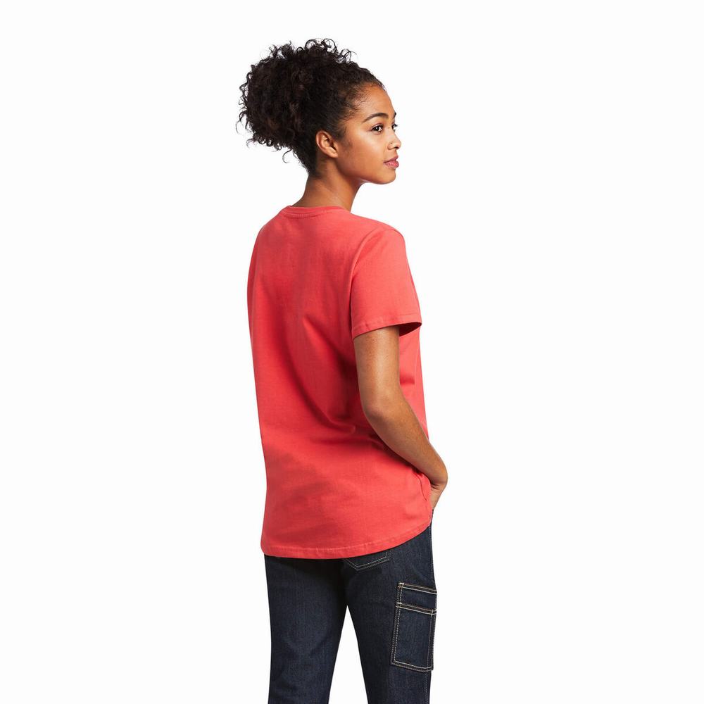 Short Sleeve Ariat Rebar Cotone Strong Donna Colorate | IT730XUCQ