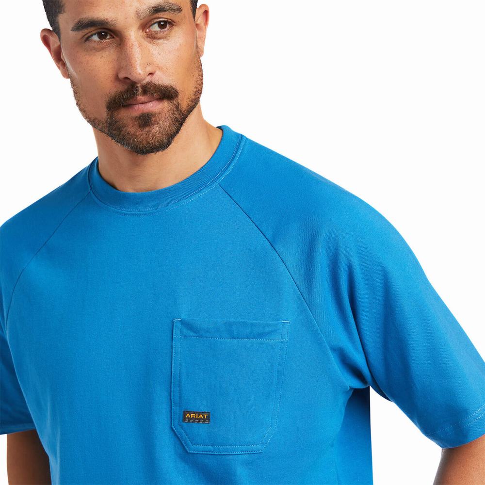 Short Sleeve Ariat Rebar Cotone Strong Uomo Colorate | IT154PDTY