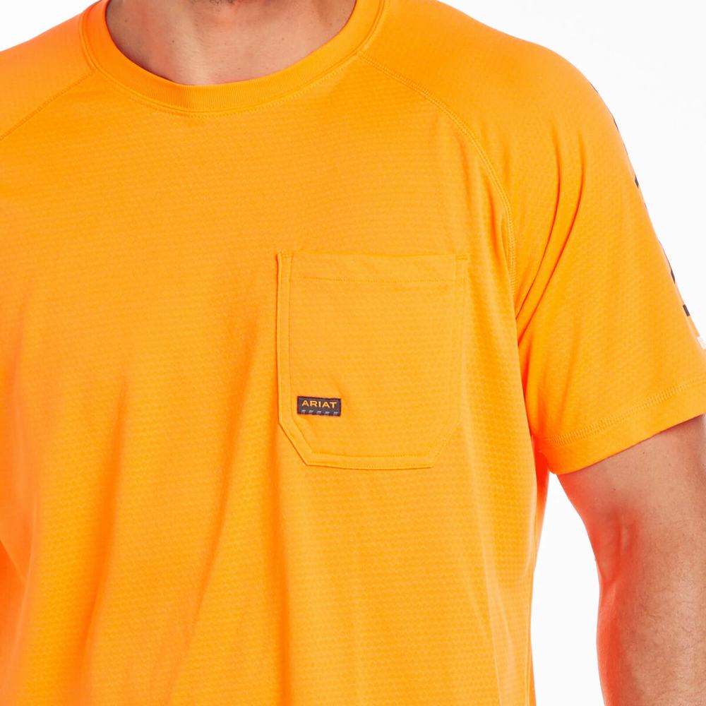 Short Sleeve Ariat Rebar Heat Fighter Uomo Arancioni | IT594CWPD