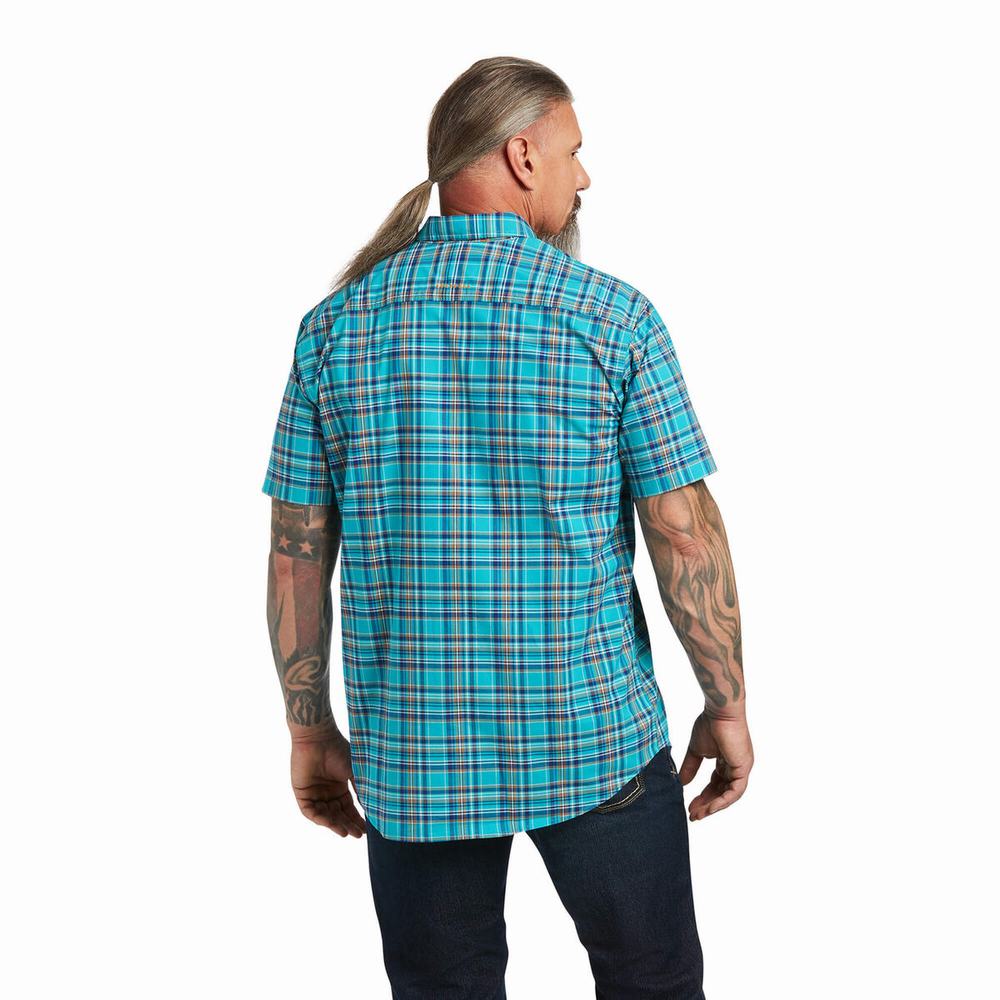 Short Sleeve Ariat Rebar Made Tough DuraStretch Uomo Corallo | IT617ULYI